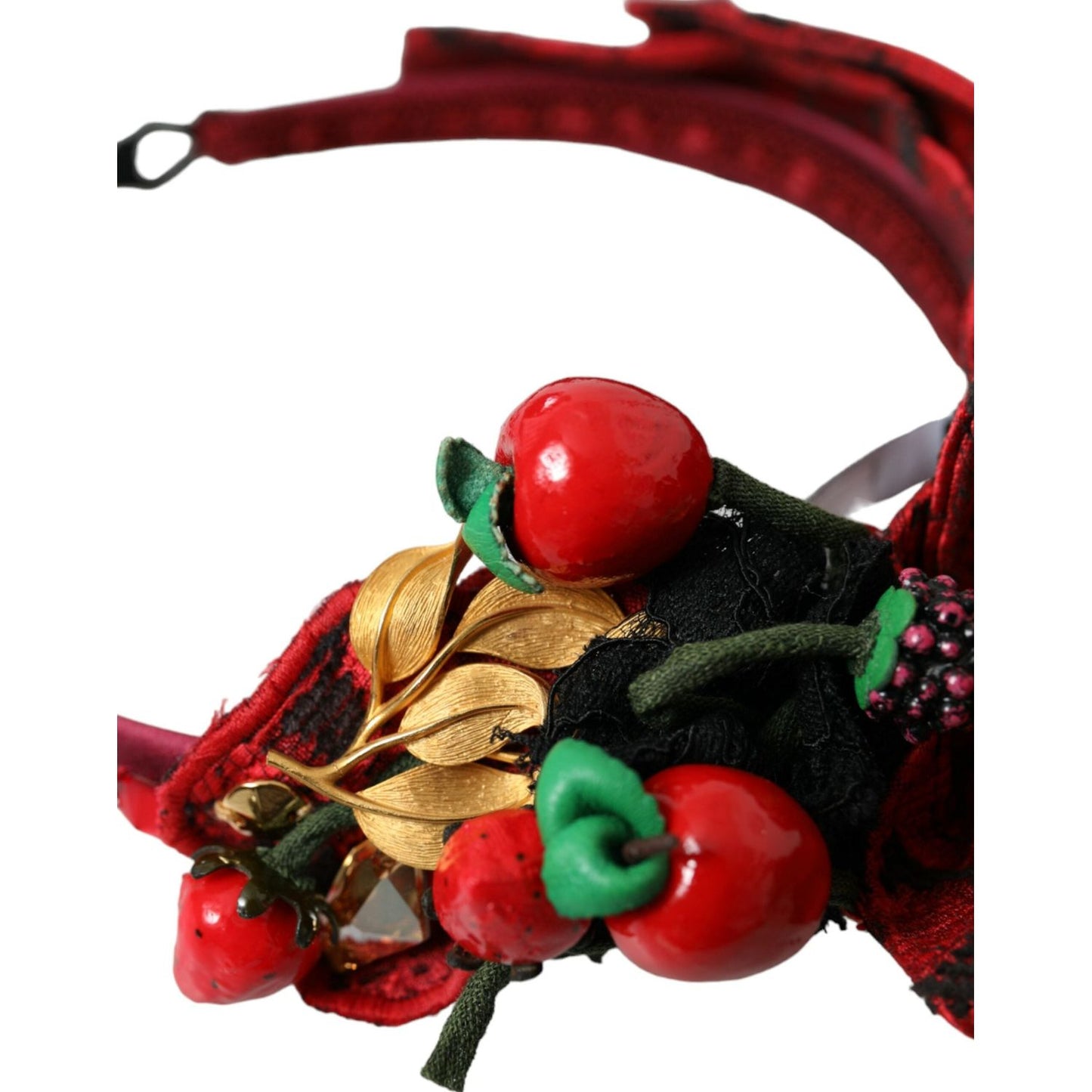 Dolce & Gabbana Red Cherry Sicily Embellished Women Hairband Diadem Dolce & Gabbana Black
