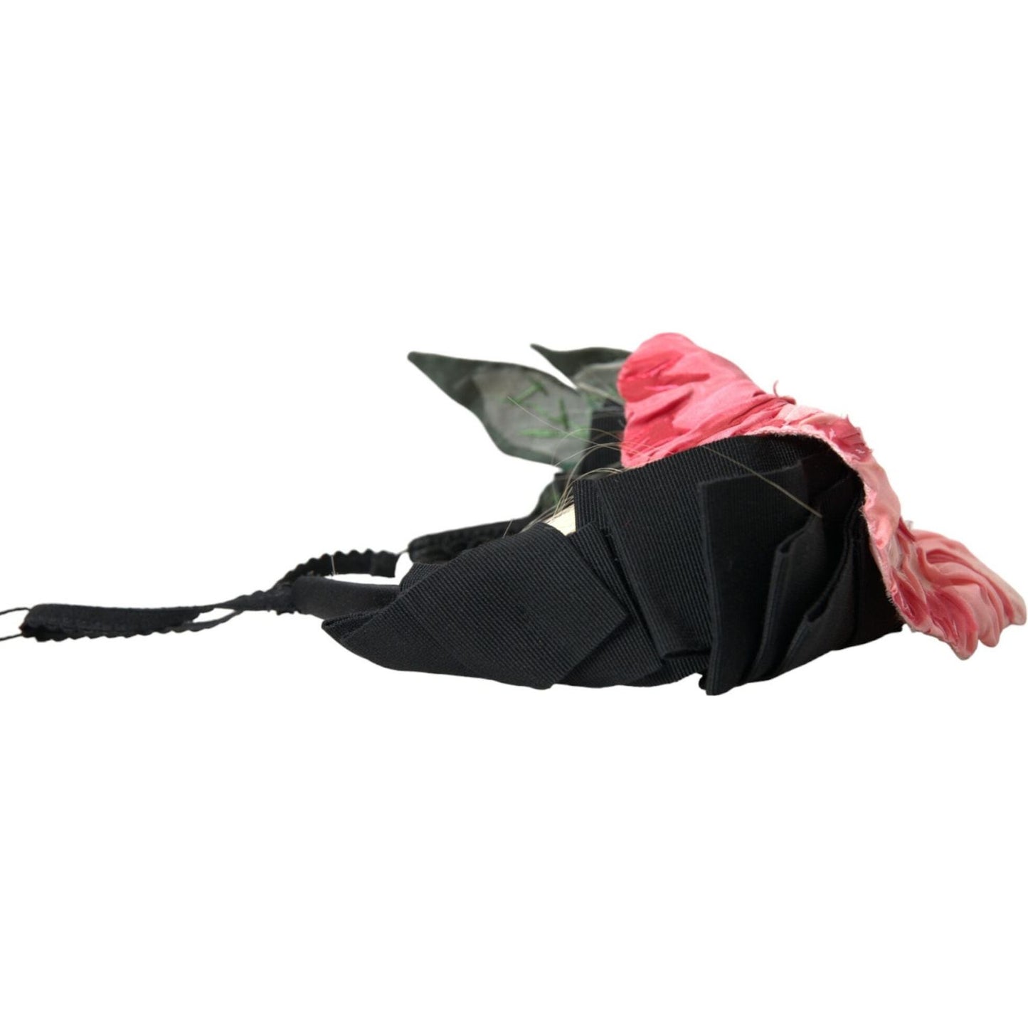 Dolce & Gabbana Black Viscose White Hair Parrucchiera Headband Diadem Dolce & Gabbana Pale Violet Red