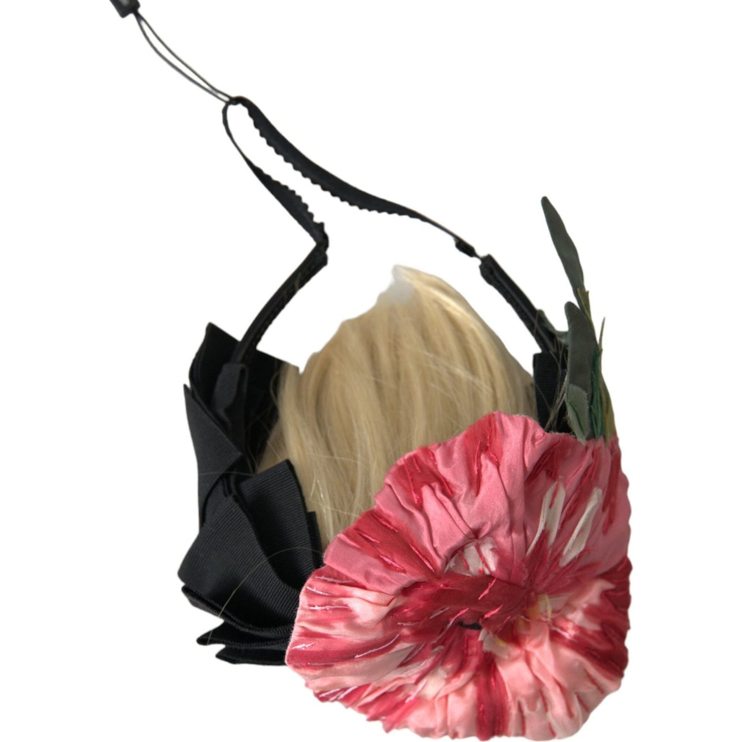 Dolce & Gabbana Black Viscose White Hair Parrucchiera Headband Diadem Dolce & Gabbana Sienna