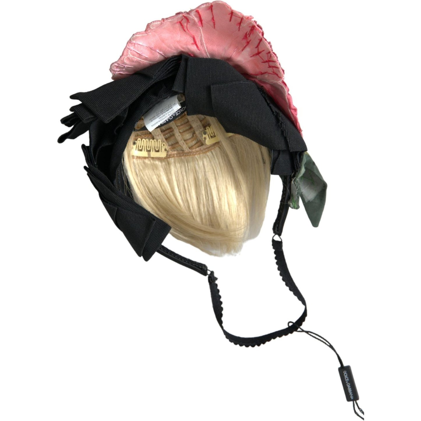 Dolce & Gabbana Black Viscose White Hair Parrucchiera Headband Diadem Dolce & Gabbana Tan