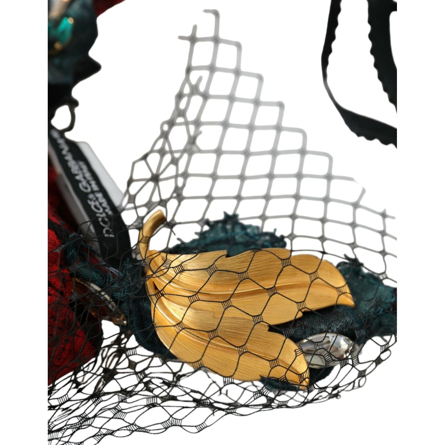Dolce & Gabbana Multicolor Rose Silk Crystal Netted Logo Headband Diadem Dolce & Gabbana Tan