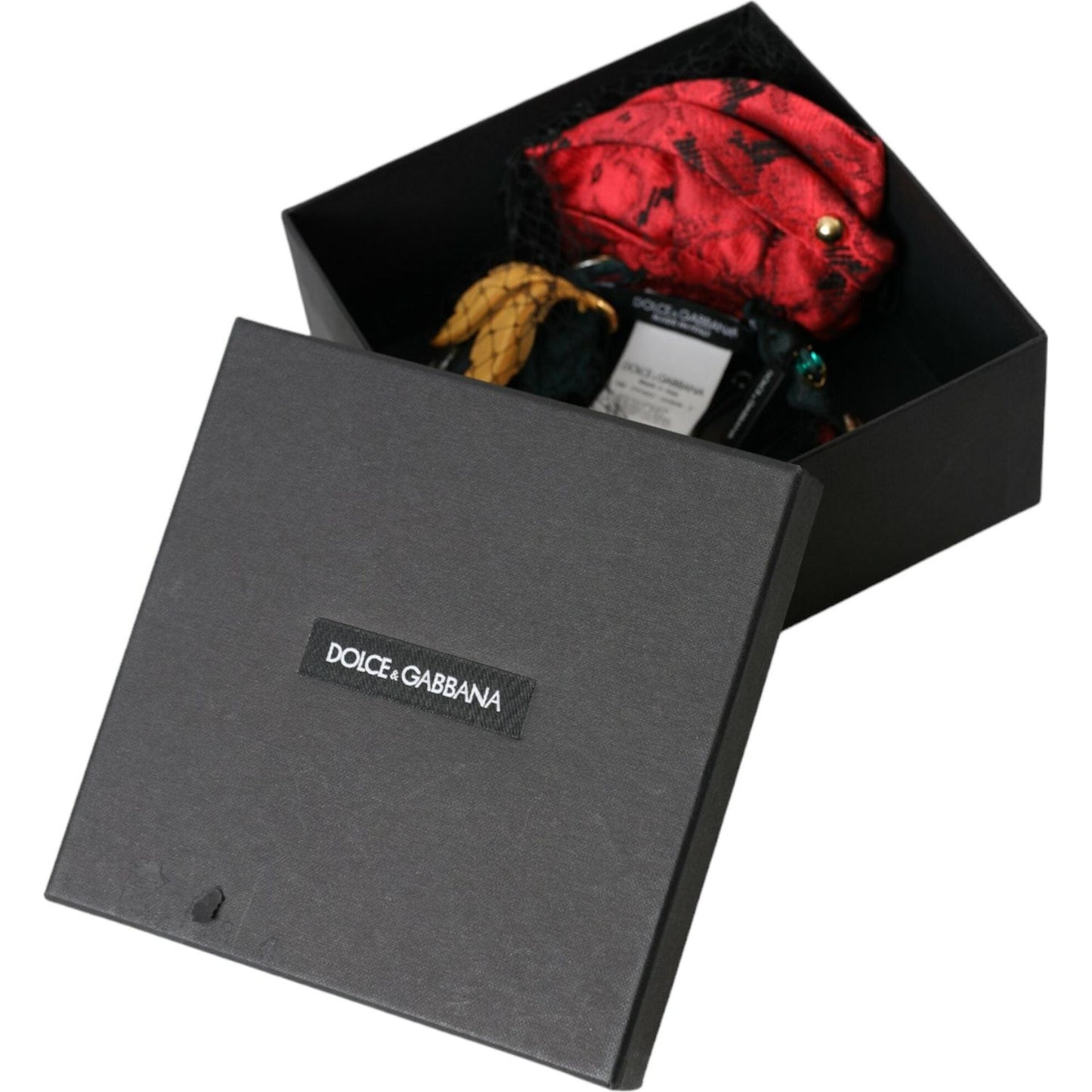 Dolce & Gabbana Multicolor Rose Silk Crystal Netted Logo Headband Diadem Dolce & Gabbana Dark Slate Gray