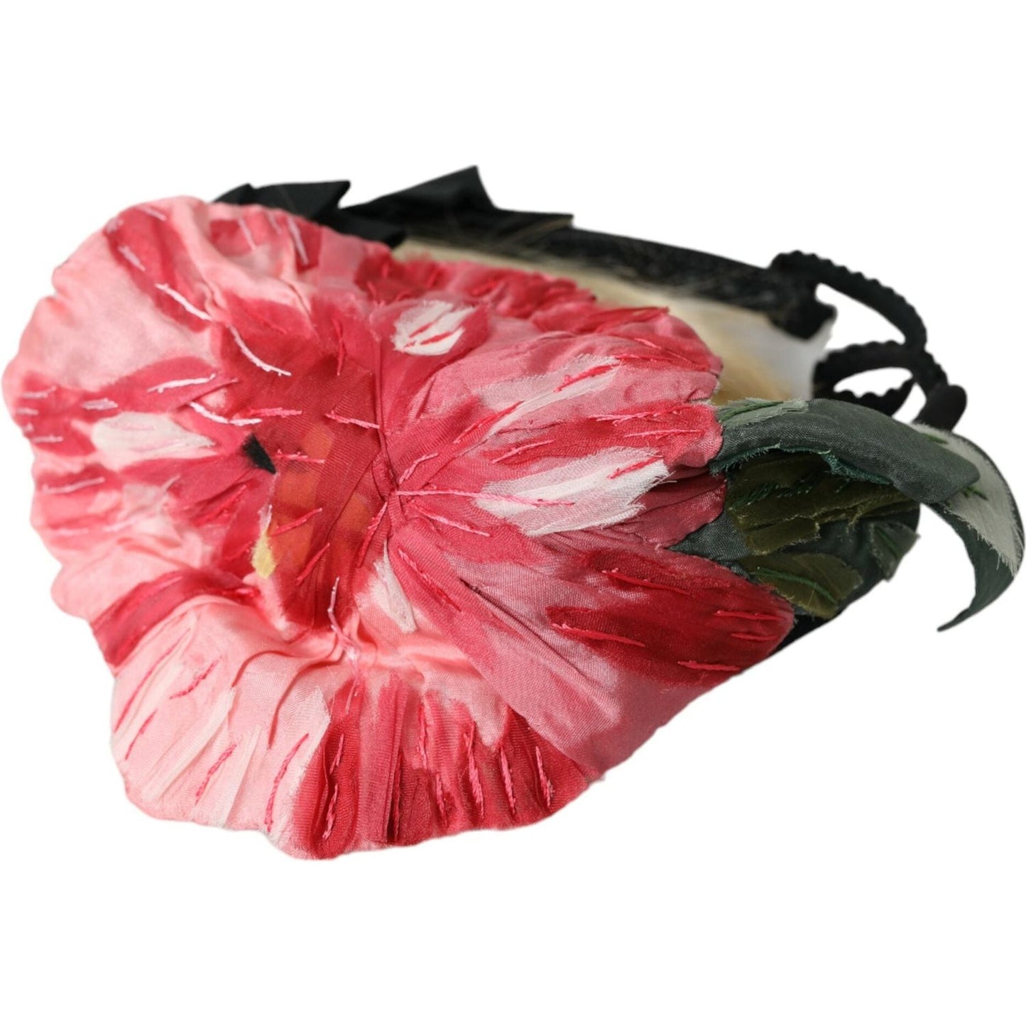 Dolce & Gabbana Black Viscose White Hair Parrucchiera Headband Diadem Dolce & Gabbana Maroon