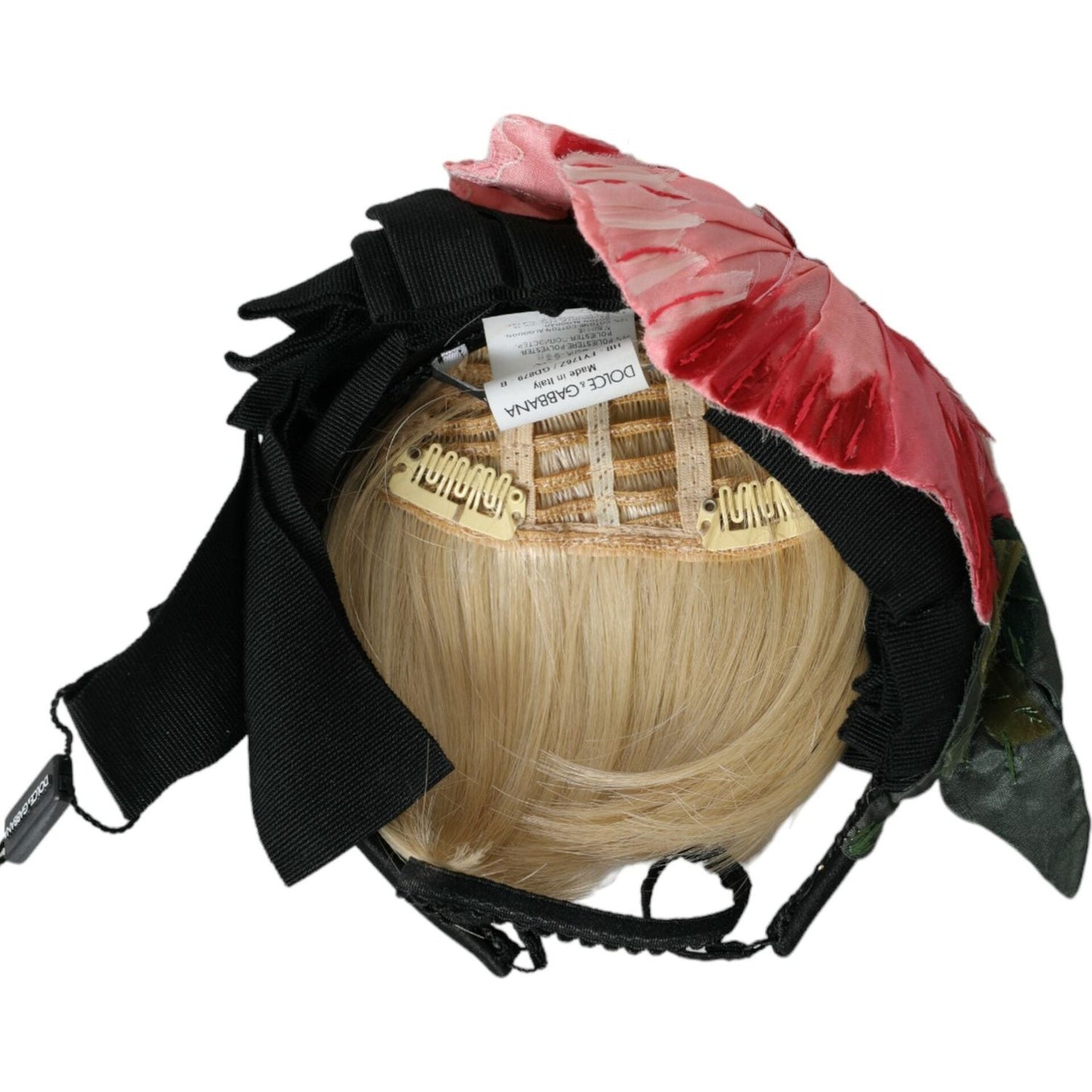 Dolce & Gabbana Black Viscose White Hair Parrucchiera Headband Diadem Dolce & Gabbana Black