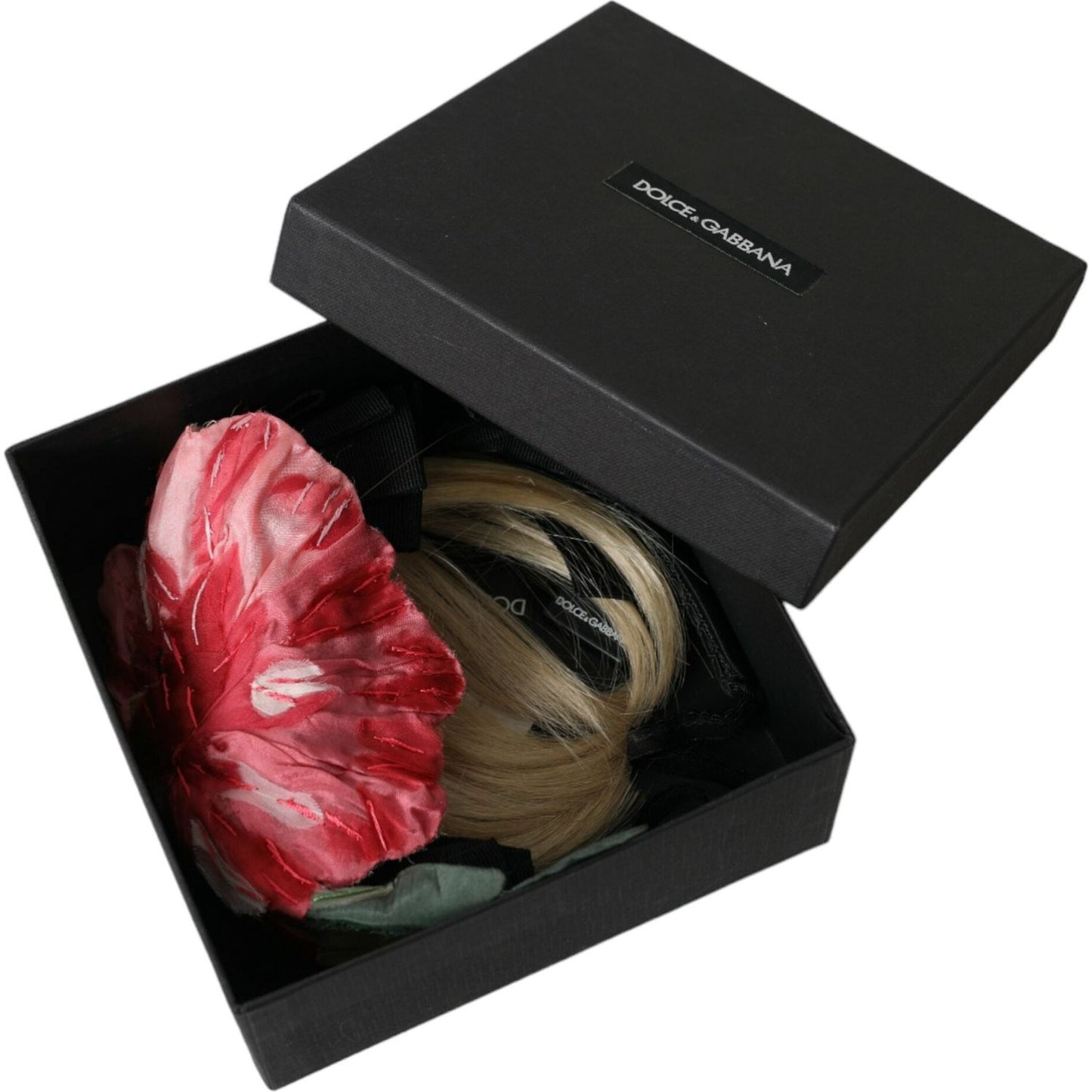 Dolce & Gabbana Black Viscose White Hair Parrucchiera Headband Diadem Dolce & Gabbana Black