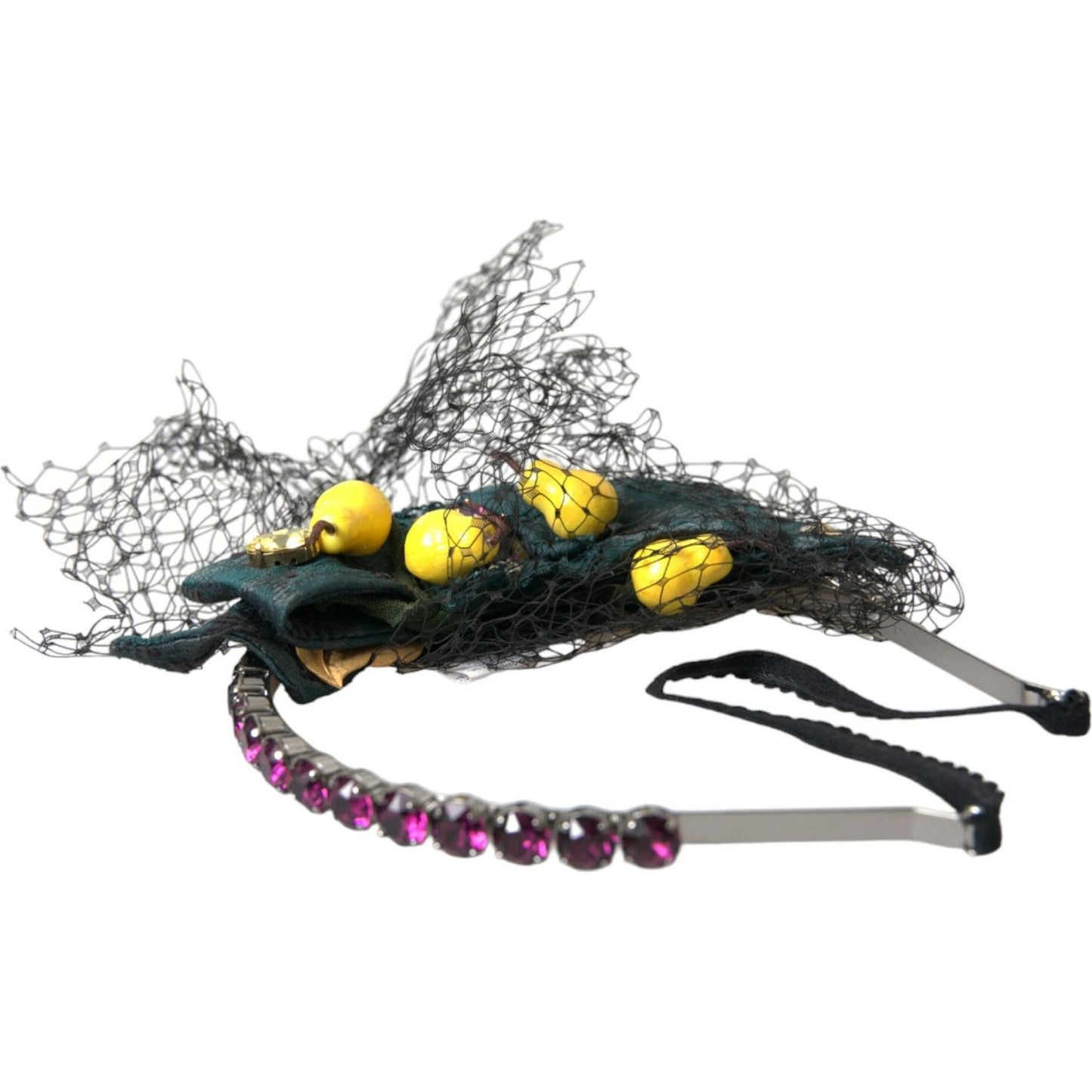 Dolce & Gabbana Black Lemons Sicily Purple Crystal Net Headband Diadem Dolce & Gabbana Dark Slate Gray