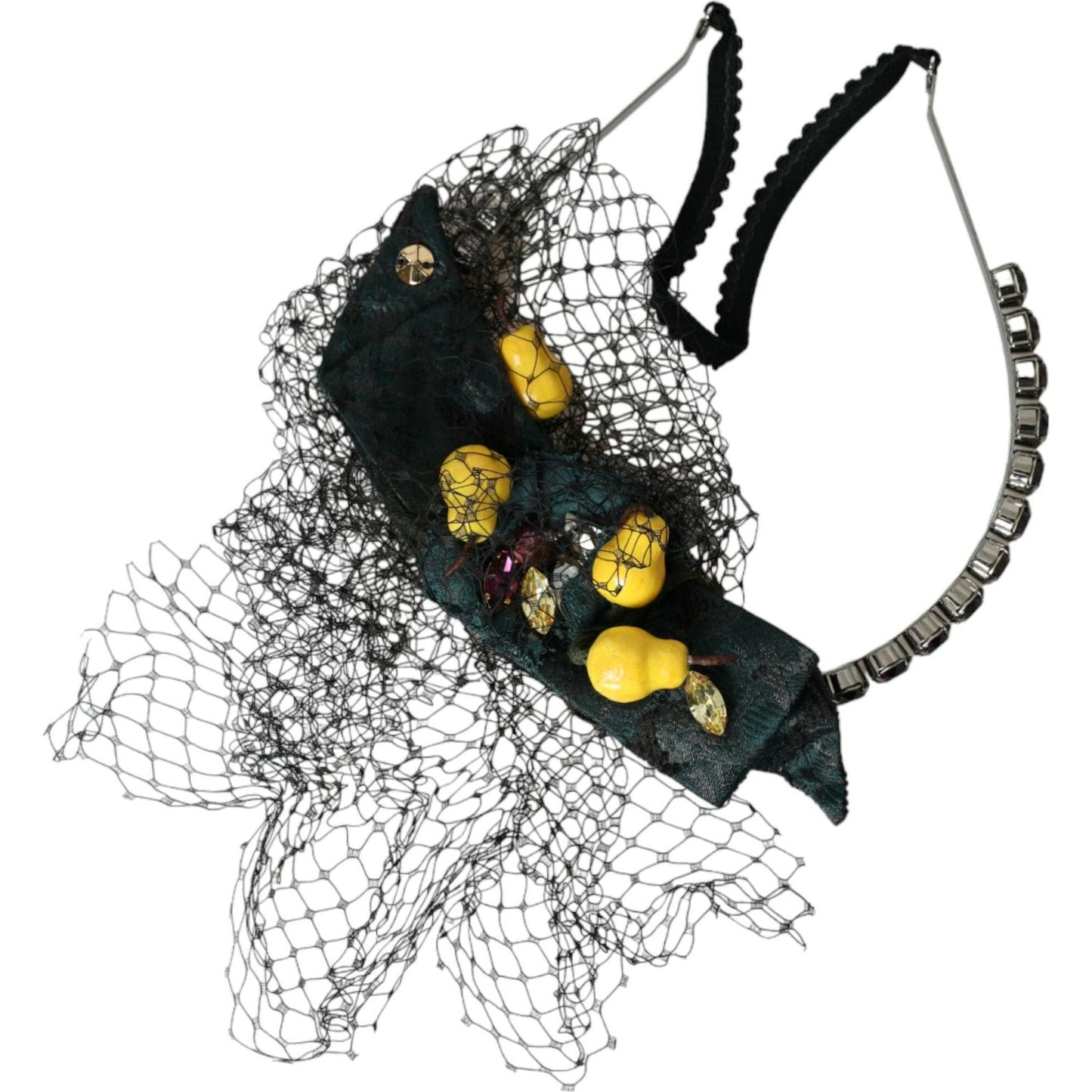 Dolce & Gabbana Black Lemons Sicily Purple Crystal Net Headband Diadem Dolce & Gabbana Dark Slate Gray