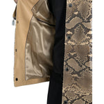 Dolce & Gabbana Beige Exotic Leather Biker Blouson Jacket Dolce & Gabbana Dim Gray