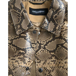 Dolce & Gabbana Beige Exotic Leather Biker Blouson Jacket Dolce & Gabbana Dim Gray