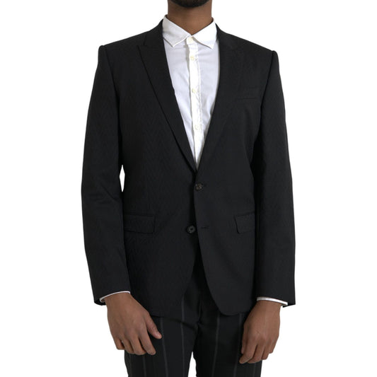Dolce & Gabbana Black MARTINI Slim Fit Jacket Coat Blazer