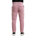 Dolce & Gabbana Pink Corduroy Cotton Stretch Skinny Cargo Jeans Dolce & Gabbana Rosy Brown