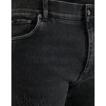 Dolce & Gabbana Gray Cotton Stretch Skinny Denim Logo Jeans Dolce & Gabbana Black