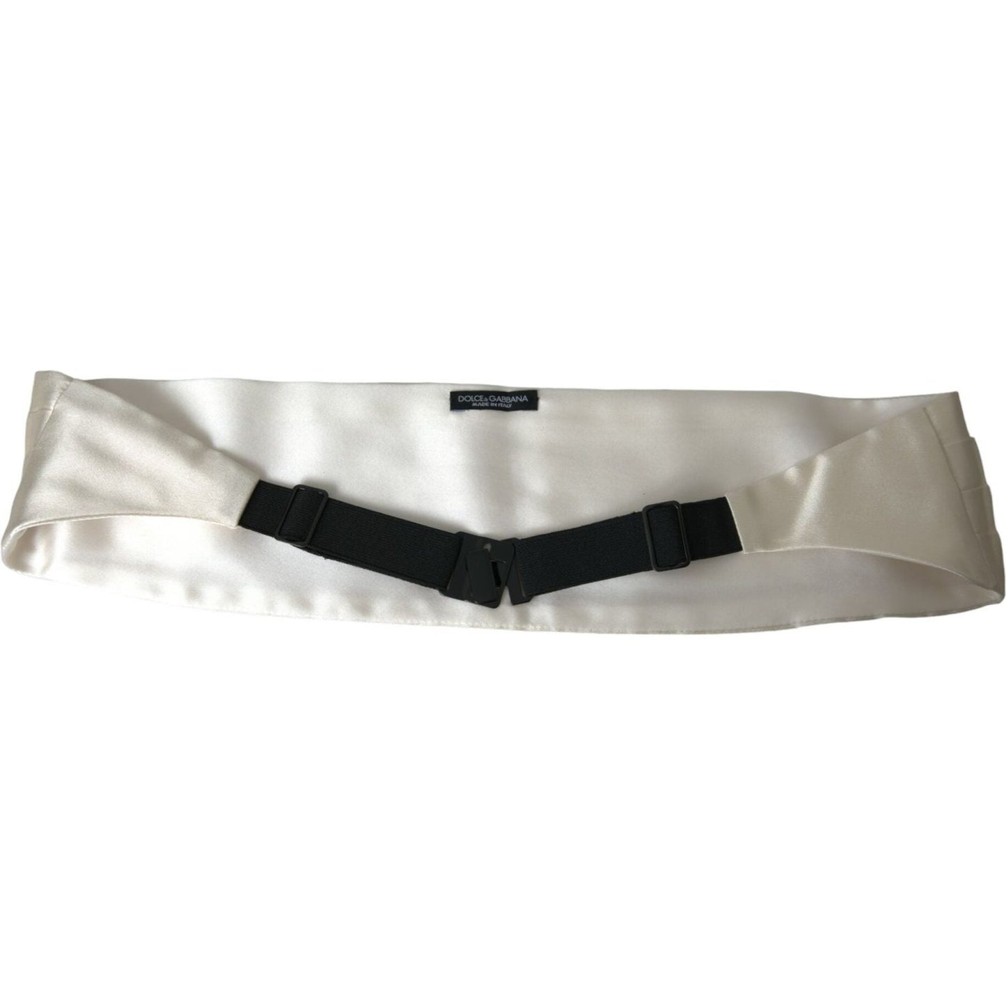 Dolce & Gabbana White Men Wide Waist Silk Belt Cummerbund Dolce & Gabbana Gray