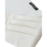 Dolce & Gabbana White Men Wide Waist Silk Belt Cummerbund Dolce & Gabbana Light Gray