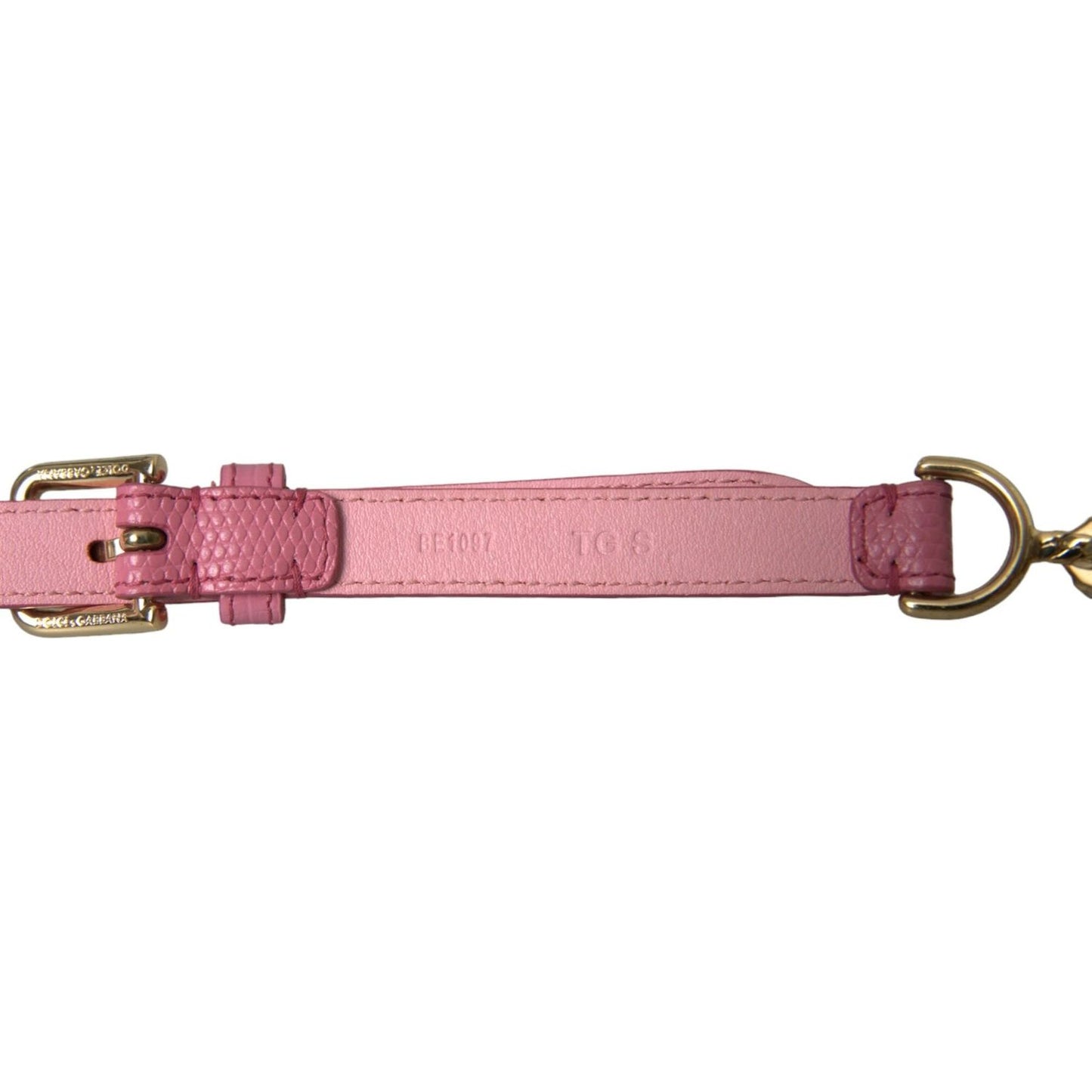 Dolce & Gabbana Pink Leather Crystal Chain Embellished Belt Dolce & Gabbana Rosy Brown
