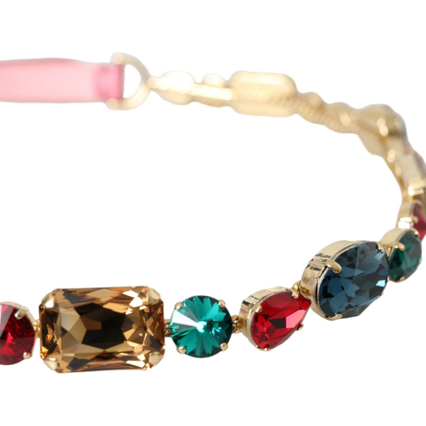 Dolce & Gabbana Pink Leather Crystal Chain Embellished Belt Dolce & Gabbana Wheat