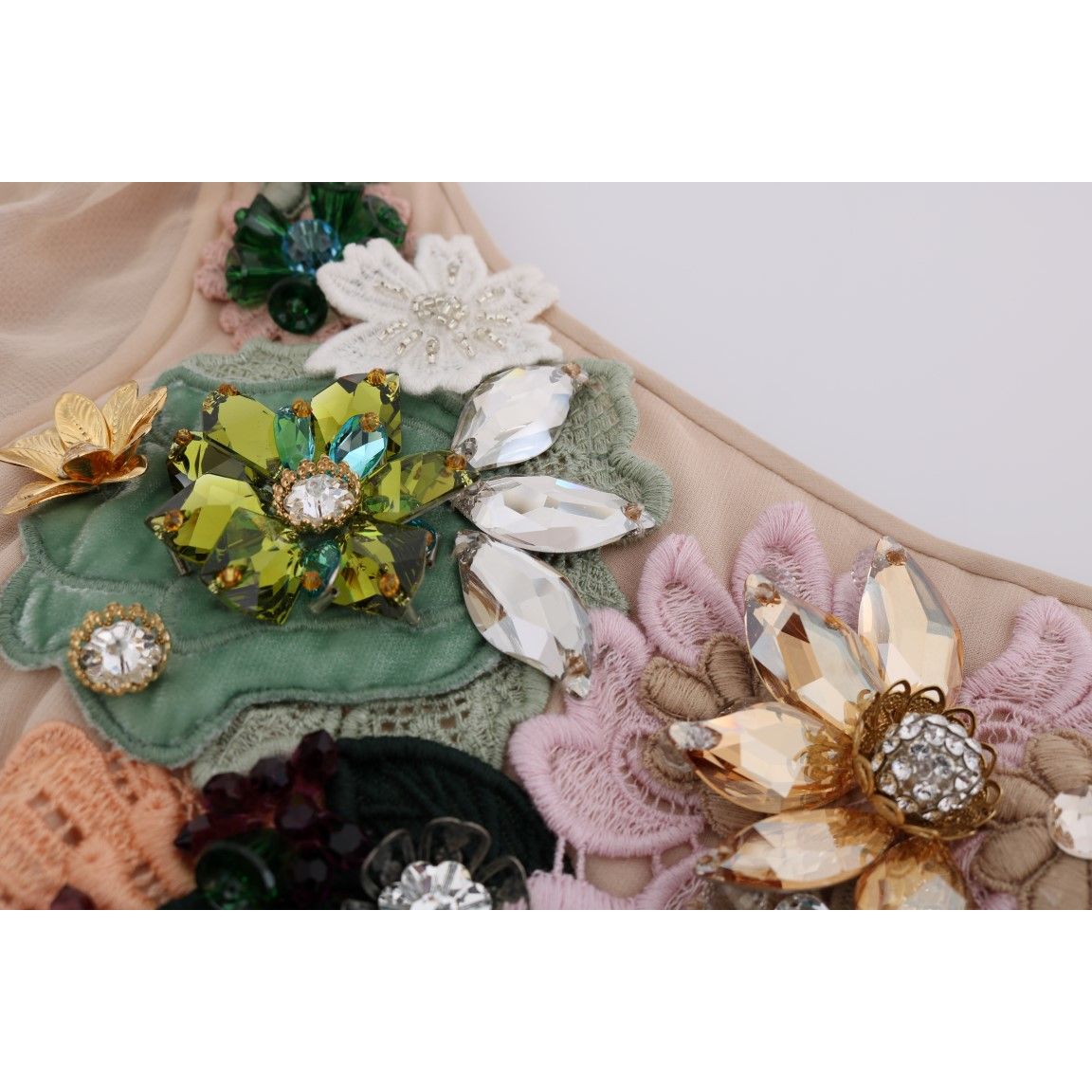 Dolce & Gabbana Pink Silk Floral Crystal Maxi Gown Dress SIG50865-1