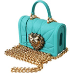 Dolce & Gabbana Turquoise Silicone Devotion Heart Cover Bag Airpods Case SMY101234