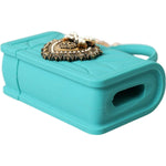 Dolce & Gabbana Turquoise Silicone Devotion Heart Cover Bag Airpods Case SMY101234