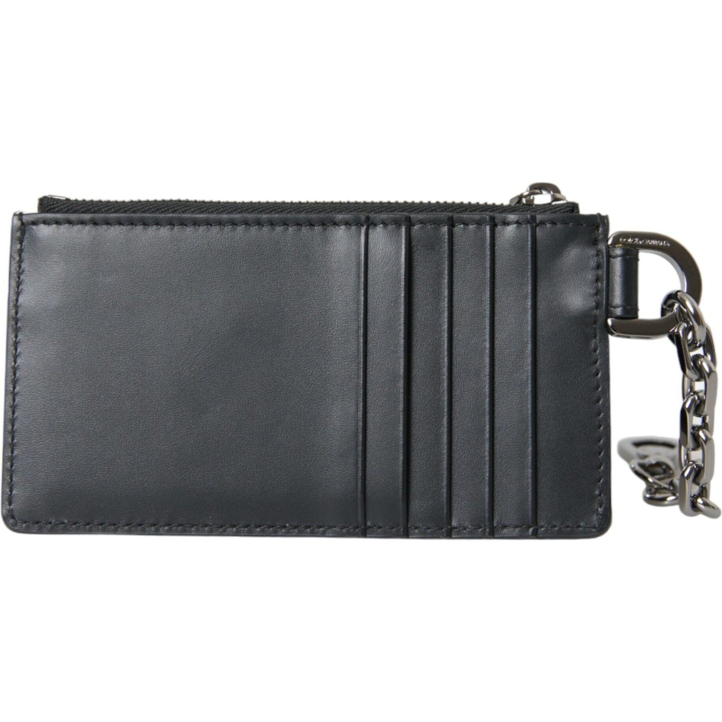 Dolce & Gabbana Black Calfskin Leather DG Logo Card Holder Wallet Men Dolce & Gabbana Dark Slate Gray