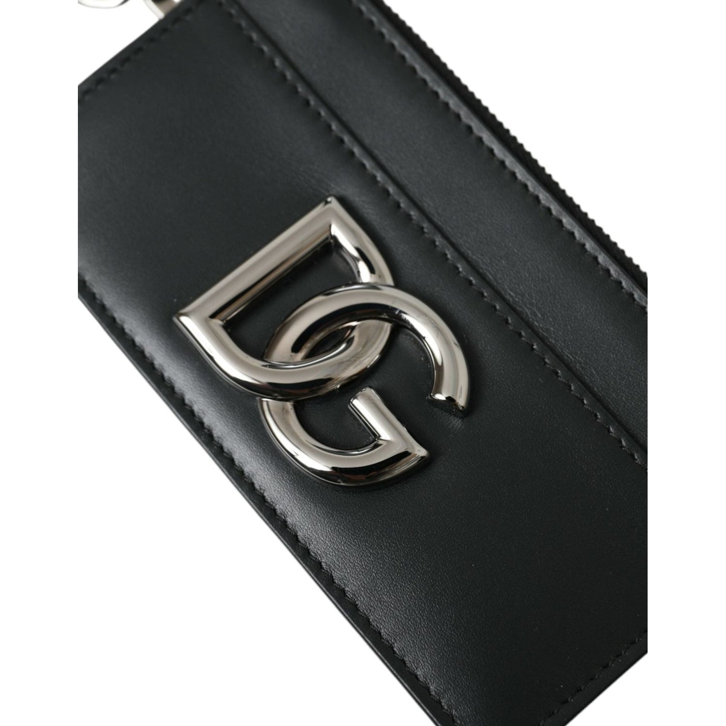 Dolce & Gabbana Black Calfskin Leather DG Logo Card Holder Wallet Men Dolce & Gabbana Dark Slate Gray