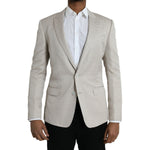 Dolce & Gabbana Beige MARTINI Single Breasted Coat Blazer Dolce & Gabbana Gray