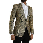 Dolce & Gabbana Gold SICILIA Jacquard Single Breasted Coat Blazer Dolce & Gabbana Dark Slate Gray