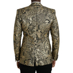 Dolce & Gabbana Gold SICILIA Jacquard Single Breasted Coat Blazer Dolce & Gabbana Dark Slate Gray
