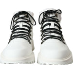 Dolce & Gabbana White Vulcano Trekking Men Ankle Boots Shoes MV5635-42