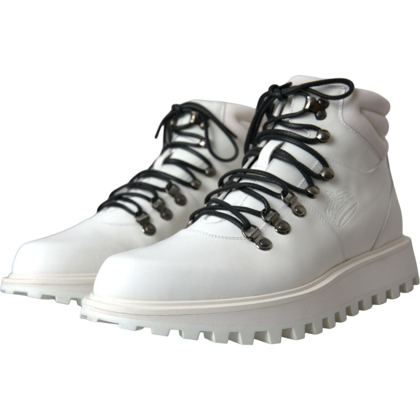 Dolce & Gabbana White Vulcano Trekking Men Ankle Boots Shoes Dolce & Gabbana Gray