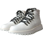 Dolce & Gabbana White Vulcano Trekking Men Ankle Boots Shoes MV5635-42