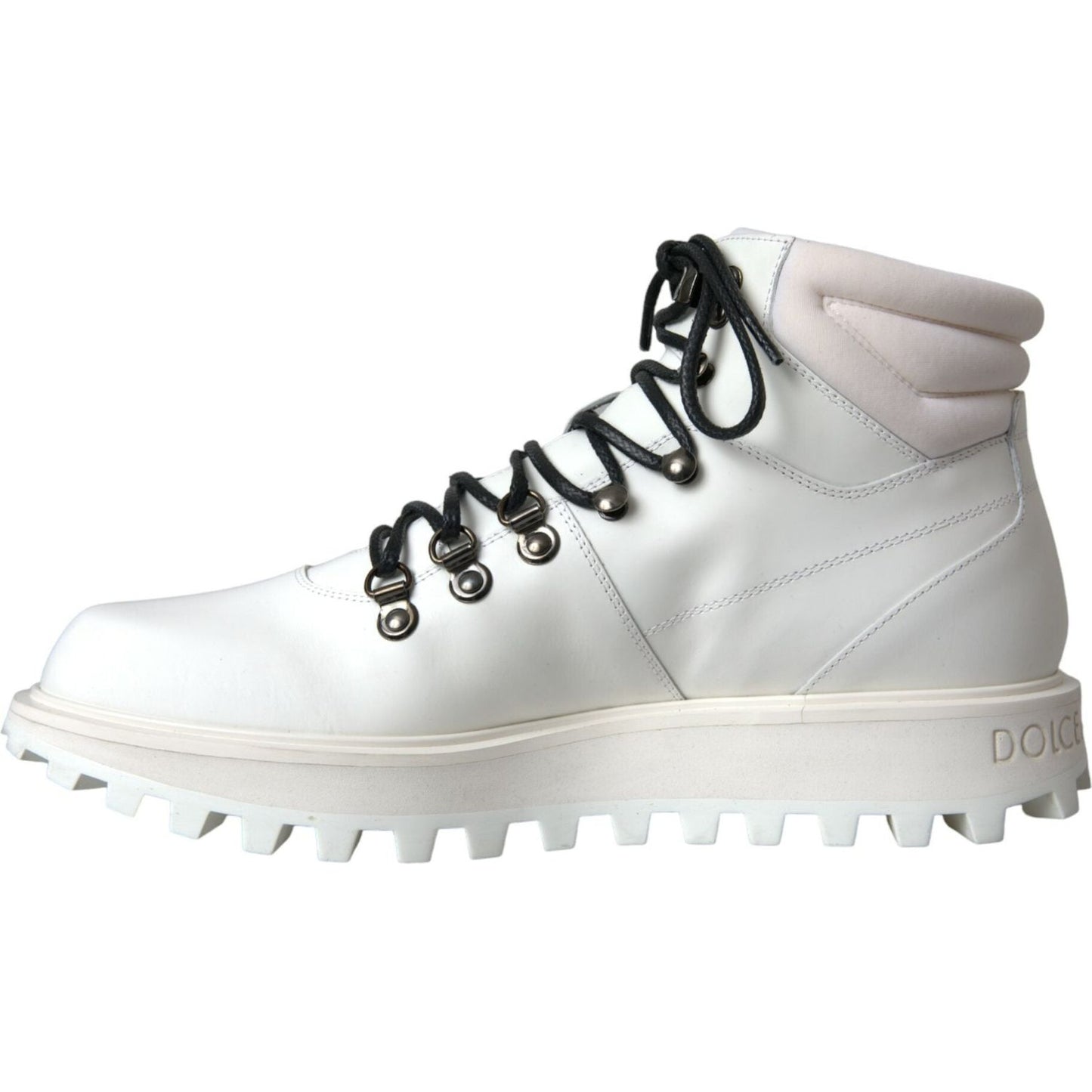 Dolce & Gabbana White Vulcano Trekking Men Ankle Boots Shoes Dolce & Gabbana Light Gray