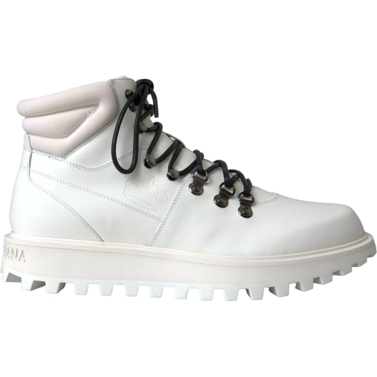 Dolce & Gabbana White Vulcano Trekking Men Ankle Boots Shoes Dolce & Gabbana Light Gray