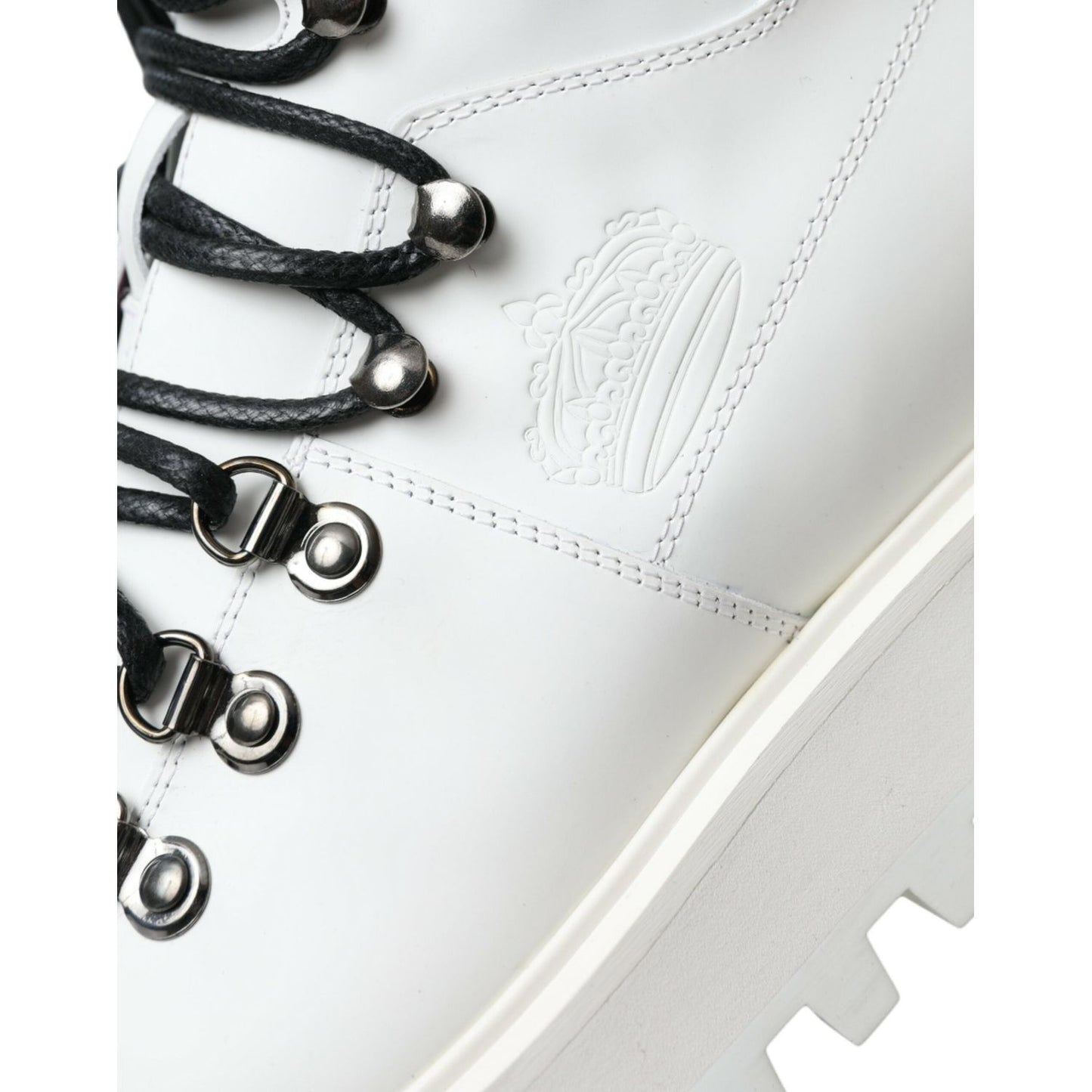 Dolce & Gabbana White Vulcano Trekking Men Ankle Boots Shoes Dolce & Gabbana Light Gray