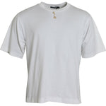 Dolce & Gabbana White Embellished Cotton Crew Neck T-shirt TSH84619-54
