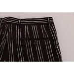 Dolce & Gabbana Bordeaux Striped Cotton Knee High Shorts Dolce & Gabbana Black