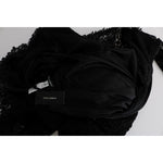 Dolce & Gabbana Black Floral Ricamo Sheath Long Dress SIG60580-1