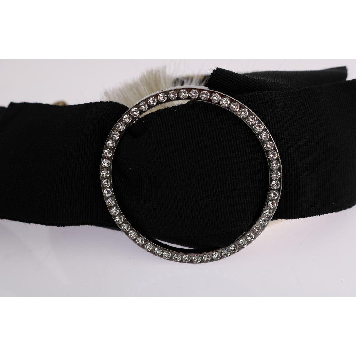 Dolce & Gabbana Elegant Crystal Diadem Headband Tiara Dolce & Gabbana Light Gray