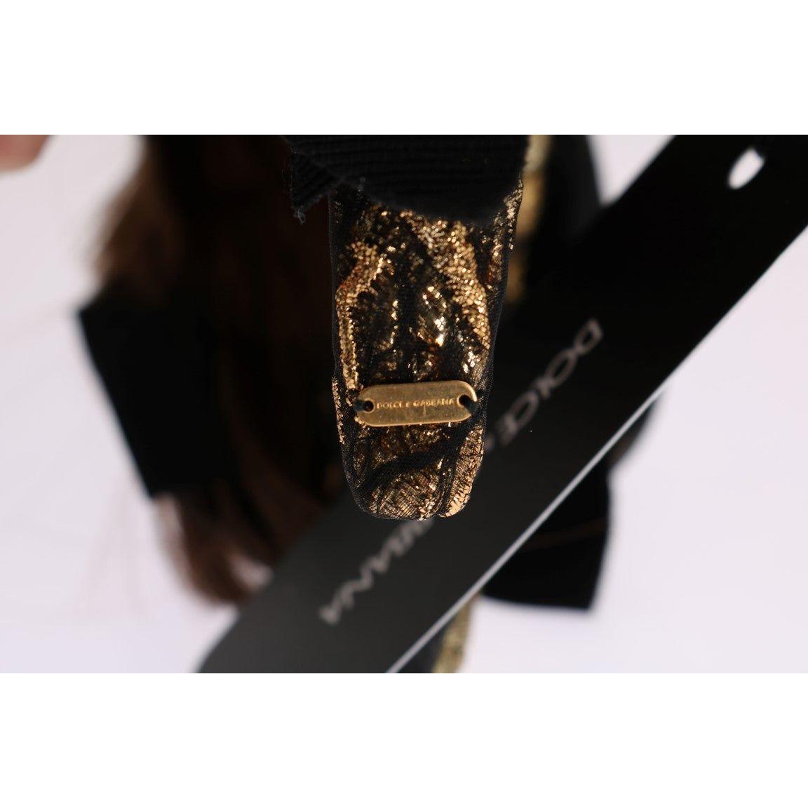 Dolce & Gabbana Crystal-Embellished Gold Brown Diadem Headband Tiara Dolce & Gabbana Black