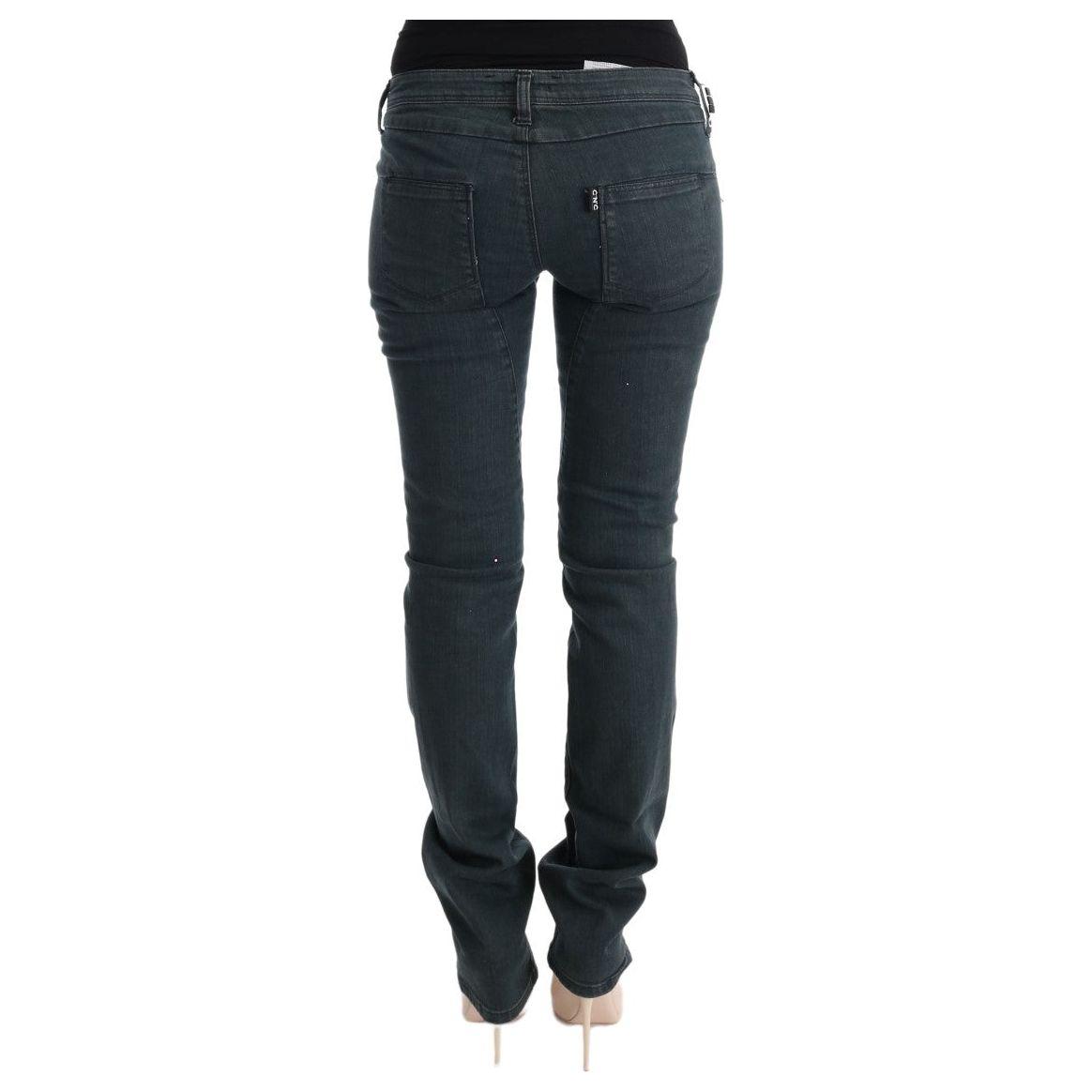 Costume National Chic Superslim Gray Cotton Jeans Costume National Dark Slate Gray