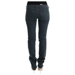 Costume National Chic Superslim Gray Cotton Jeans Costume National Dark Slate Gray