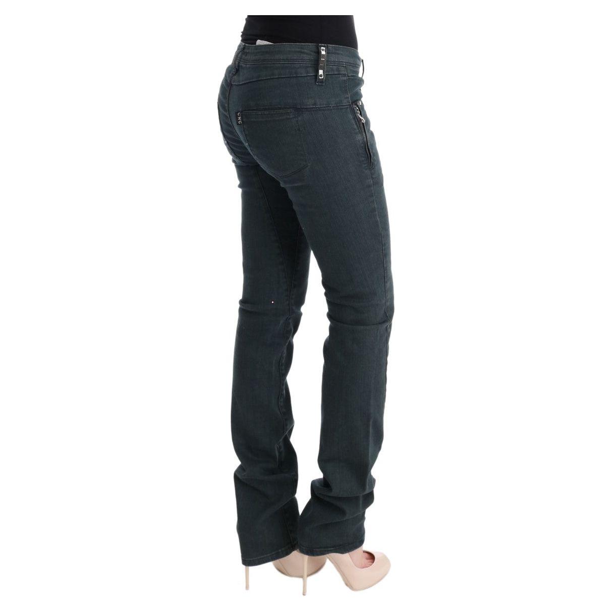 Costume National Chic Superslim Gray Cotton Jeans Costume National Dark Slate Gray