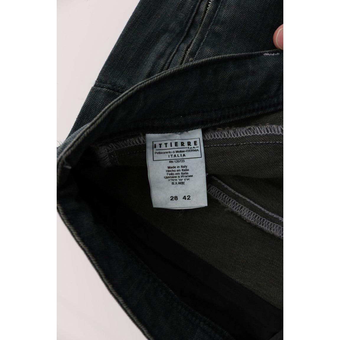 Costume National Chic Superslim Gray Cotton Jeans Costume National Light Gray