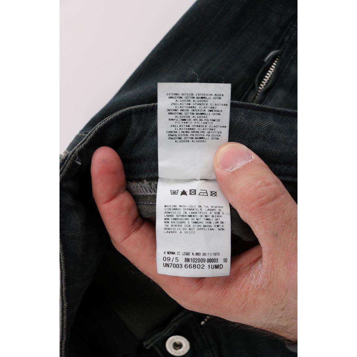 Costume National Chic Superslim Gray Cotton Jeans Costume National Black