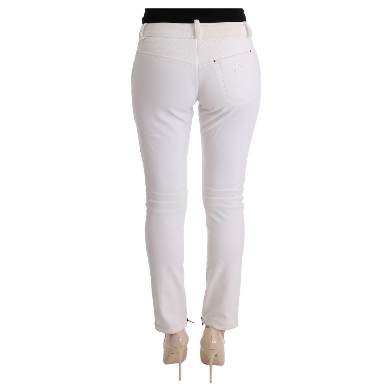Ermanno Scervino Chic White Slim Fit Cotton Pants Ermanno Scervino Light Gray