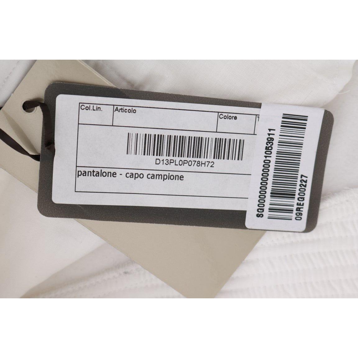 Ermanno Scervino White Cotton Slim Fit Casual Pants