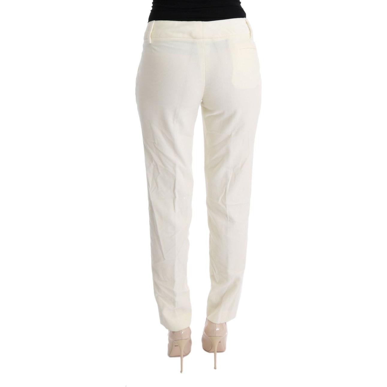 Ermanno Scervino Chic White Regular Fit Pants Ermanno Scervino Light Gray