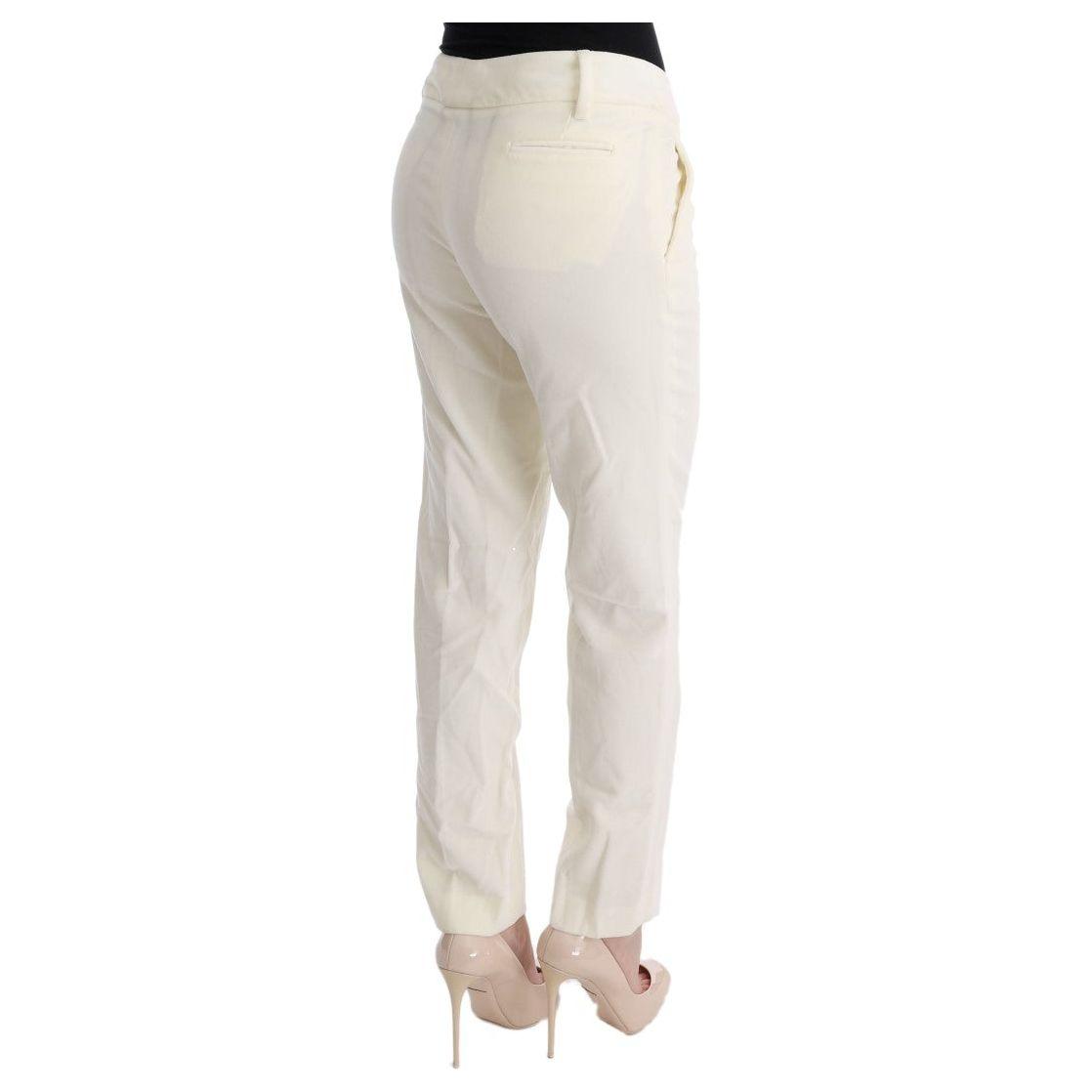 Ermanno Scervino Chic White Regular Fit Pants Ermanno Scervino Light Gray