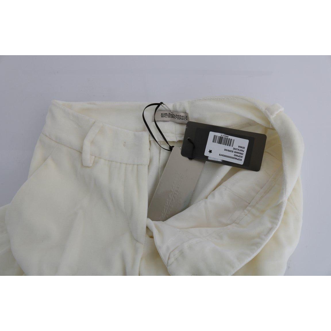 Ermanno Scervino Chic White Regular Fit Pants Ermanno Scervino Dark Gray