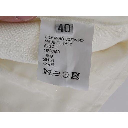 Ermanno Scervino Chic White Regular Fit Pants Ermanno Scervino Dark Gray